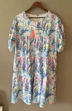 Simply Southern Collection Tiered Dress Size L UPF 50+ Sun Block